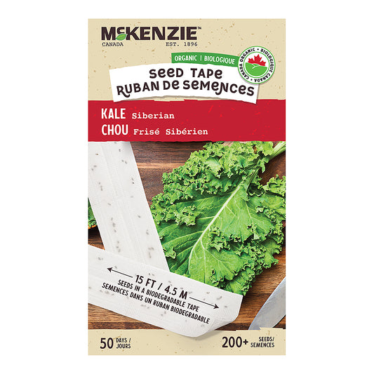 Organic Kale Seed Tape, Siberian