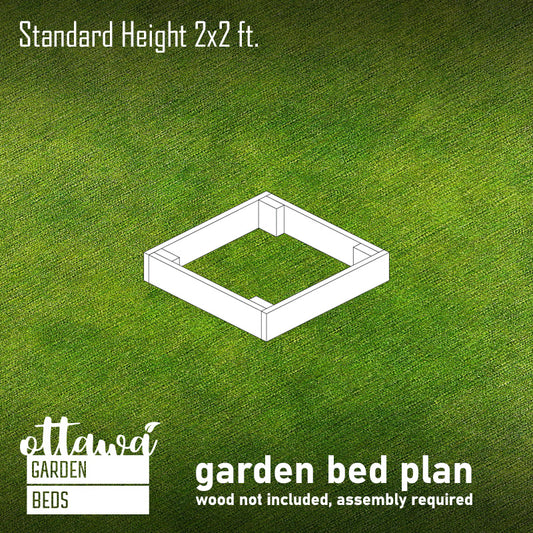 Garden Bed Plan rectangular 2x2 standard height