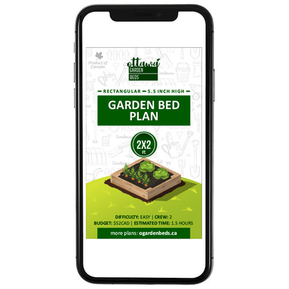 Garden Bed Plan rectangular 2x2 standard height