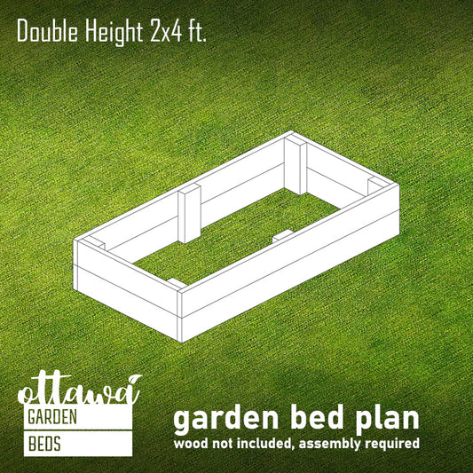Garden Bed Plan rectangular 2x4 double height
