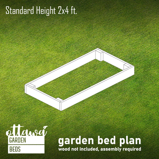 Garden Bed Plan rectangular 2x4 standard height