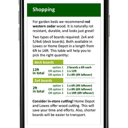 Garden Bed Plan rectangular 2x4 standard height