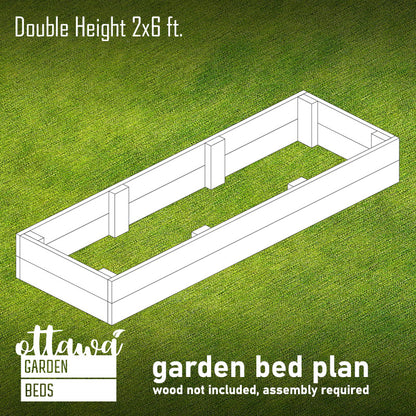 Garden Bed Plan rectangular 2x6 double height