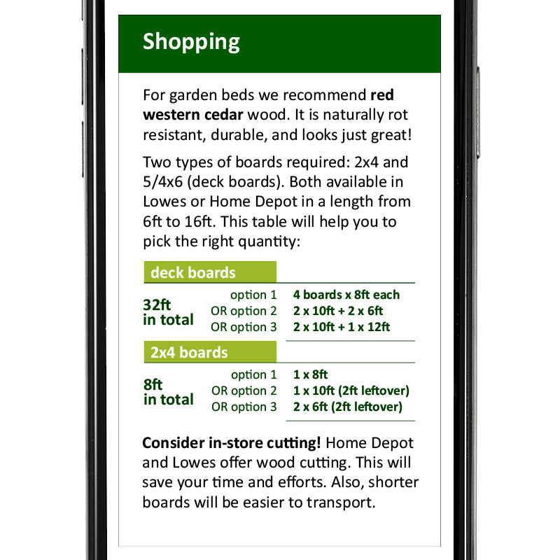 Garden Bed Plan rectangular 2x6 double height