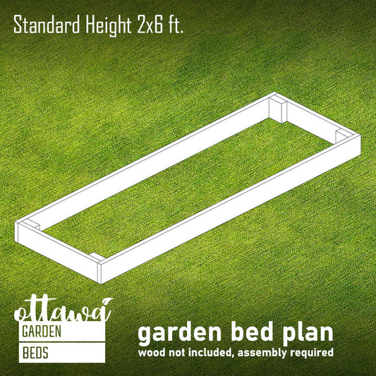 Garden Bed Plan rectangular 2x6 standard height