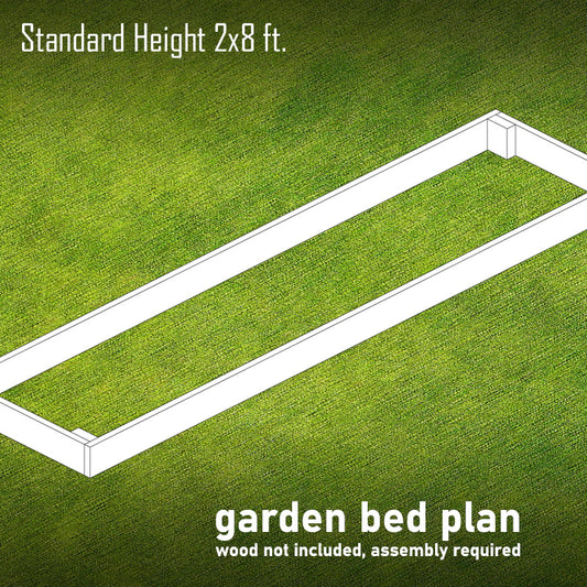 Garden Bed Plan rectangular 2x8 standard height
