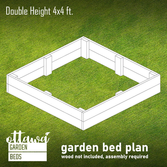 Garden Bed Plan rectangular 4x4 double height
