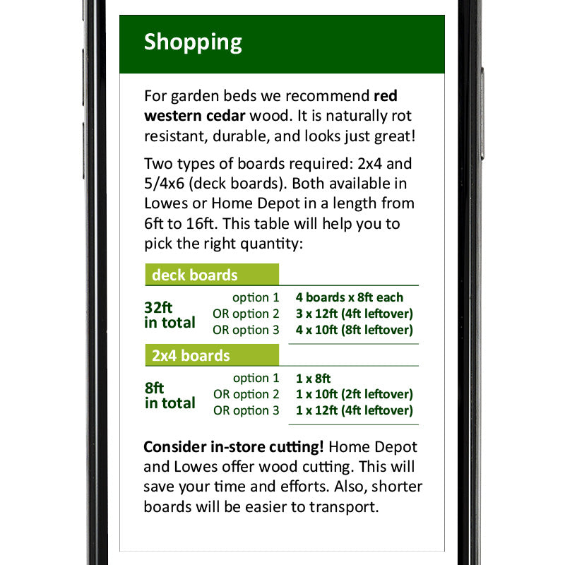 Garden Bed Plan rectangular 4x4 double height