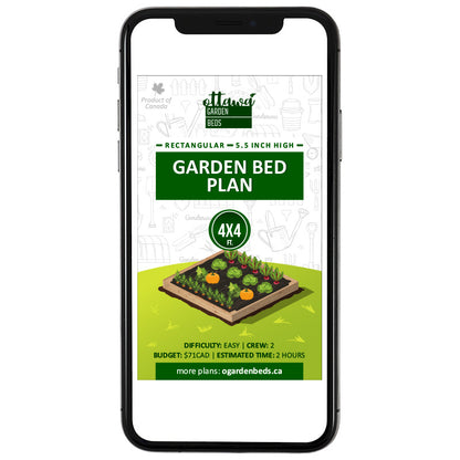 Garden Bed Plan rectangular 4x4 standard height