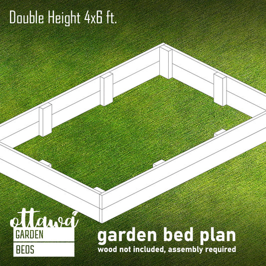 Garden Bed Plan rectangular 4x6 double height