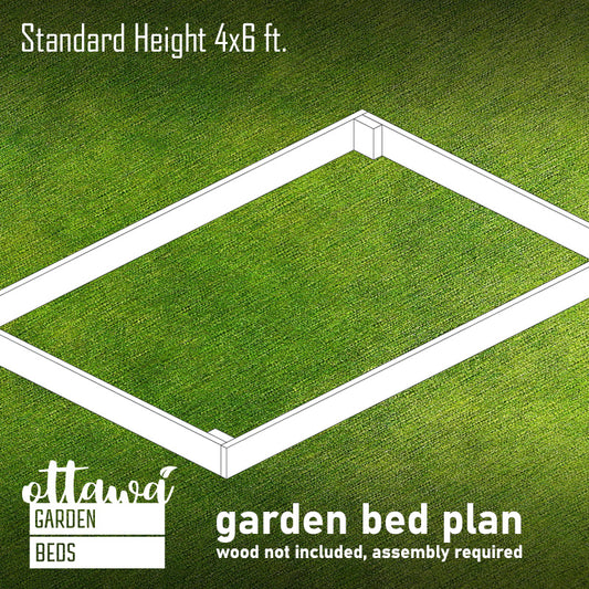Garden Bed Plan rectangular 4x6 standard height