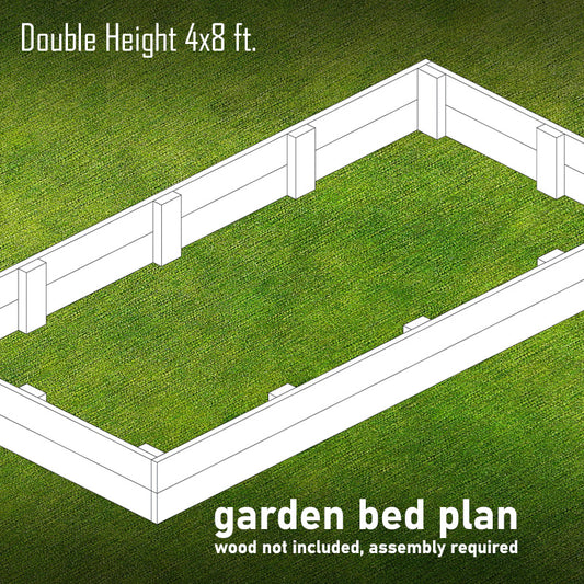 Garden Bed Plan rectangular 4x8 double height
