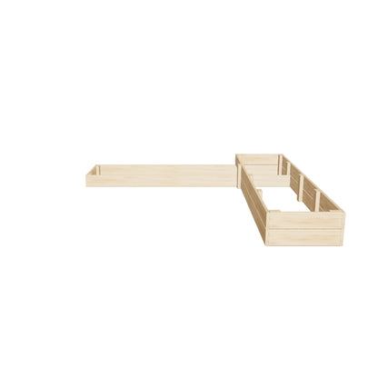 L-shaped Raised Garden Bed 8x8 ft. - 11.0 in deep - cascaded