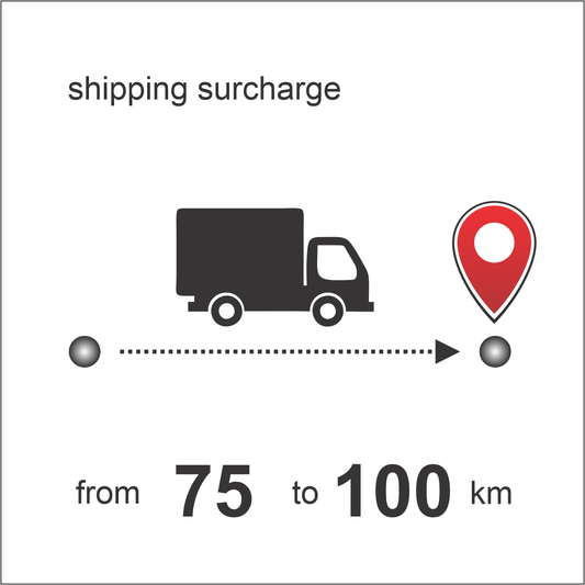 shipping surcharge from 75 to 100 km